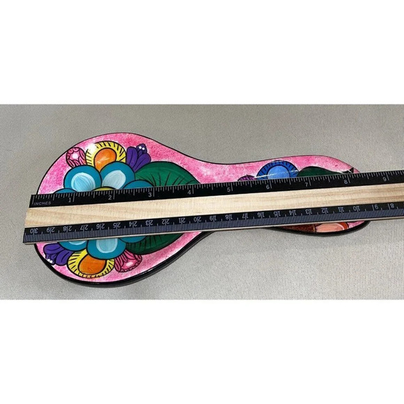 Spoon Rest‎ Bright Colorful Floral Flowers Wall Decor Pottery Clay 8.5 Inch - Picture 3 of 4